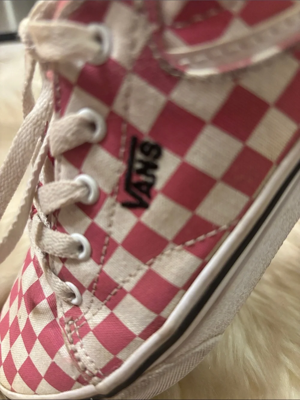 Vans Kids Checkerboard Low-Top Sneakers - Pink & White
